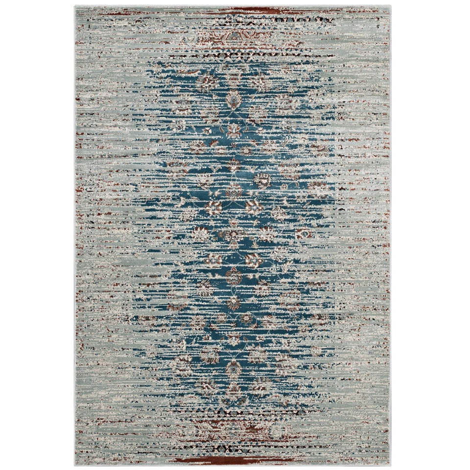 Hesper Distressed Contemporary Floral Lattice Area Rug by Modway