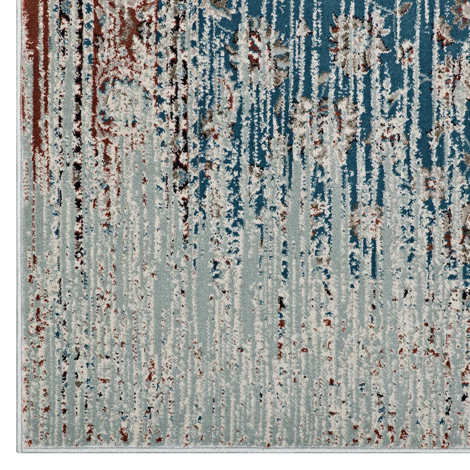 Hesper Distressed Contemporary Floral Lattice Area Rug by Modway