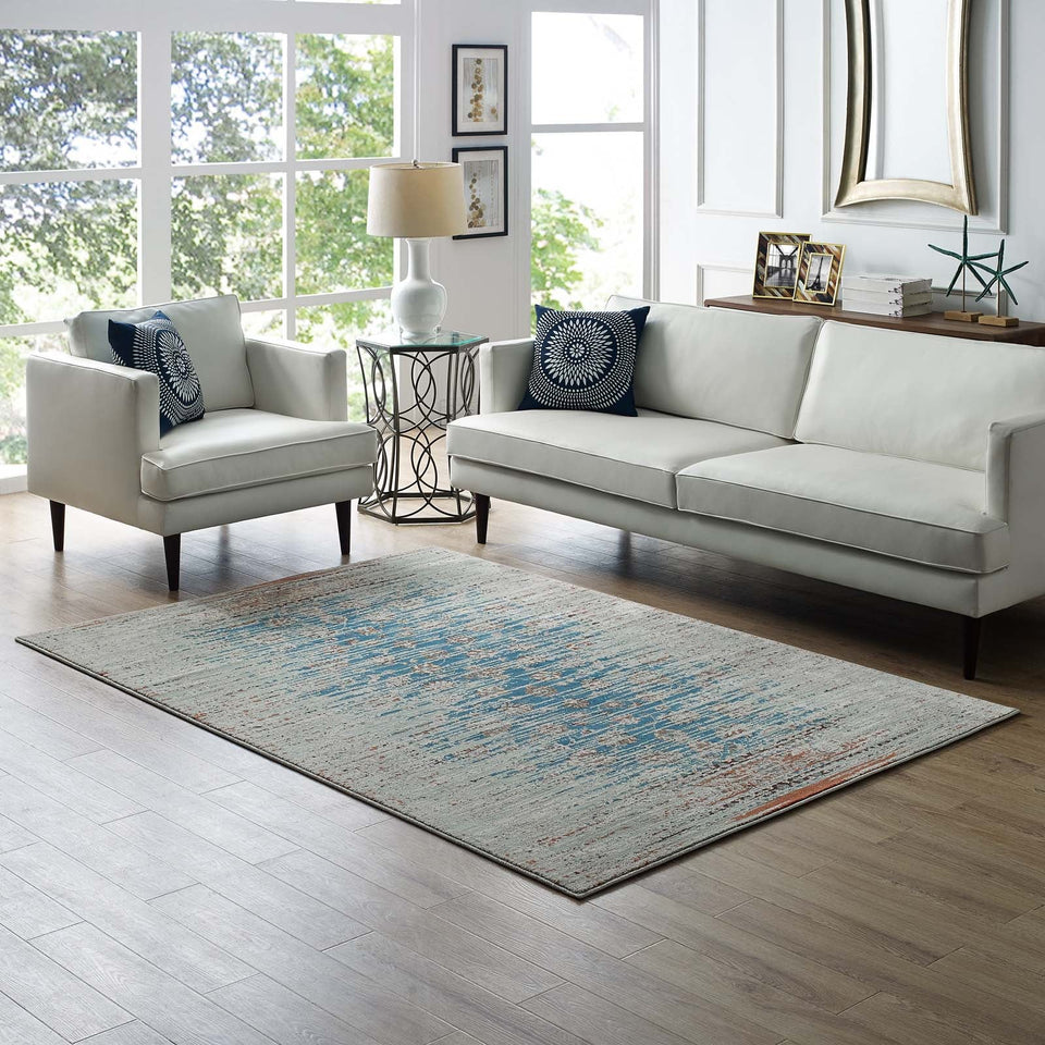 Hesper Distressed Contemporary Floral Lattice Area Rug by Modway