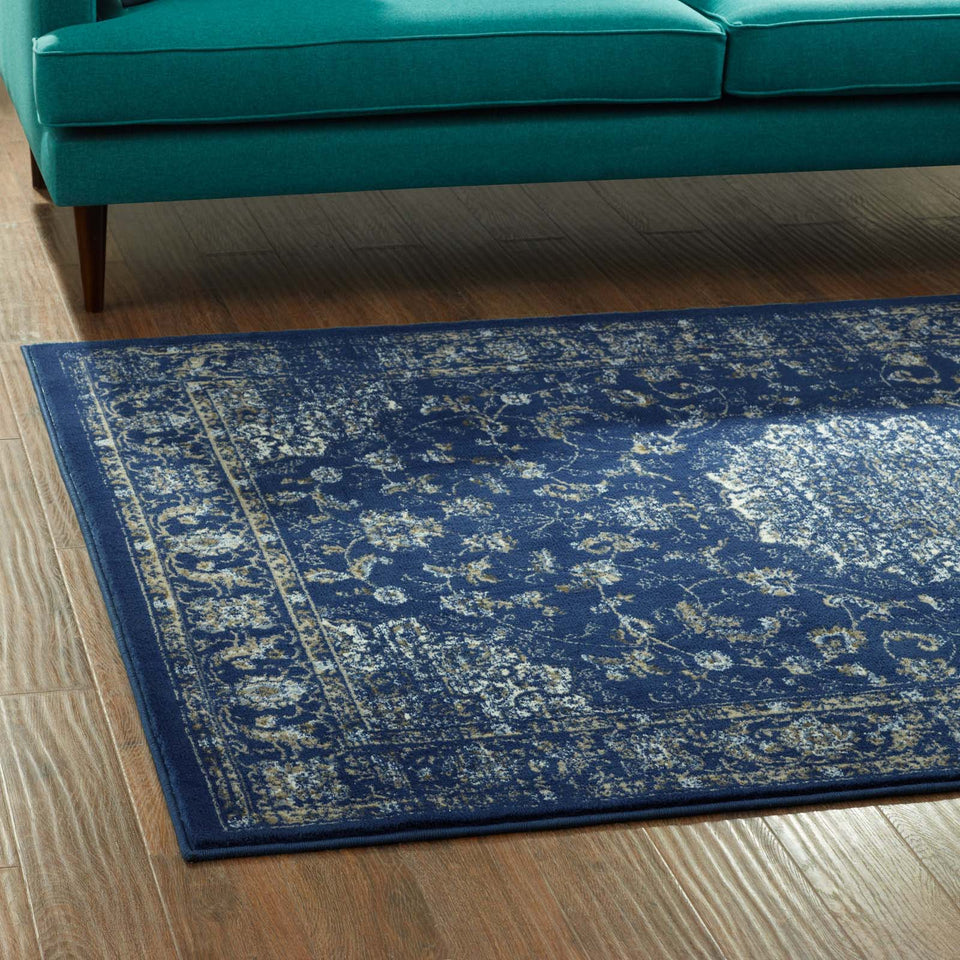 Lilja Distressed Vintage Medallion Area Rug by Modway