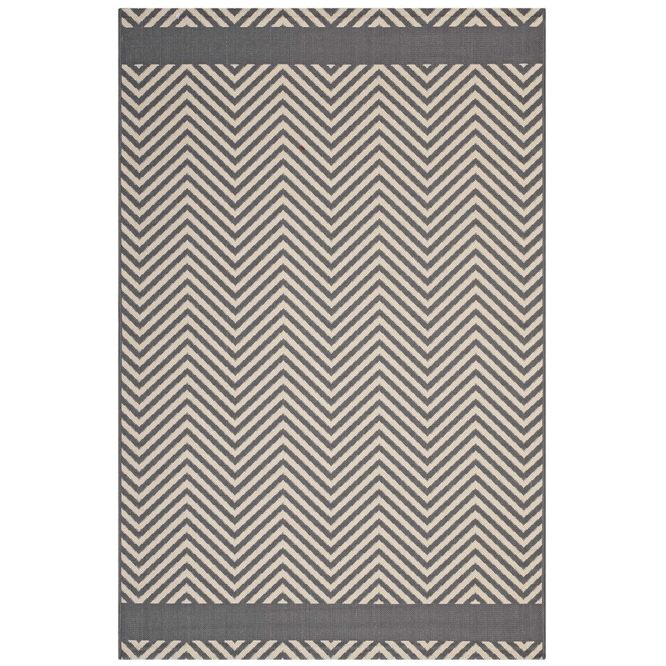 Optica Chevron With End Borders Indoor and Outdoor Area Rug by Modway