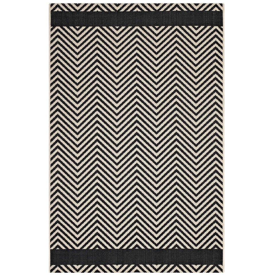 Optica Chevron With End Borders Indoor and Outdoor Area Rug by Modway