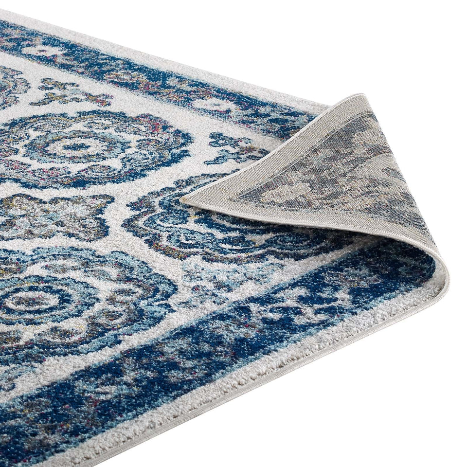 Entourage Odile Distressed Floral Moroccan Trellis Area Rug by Modway