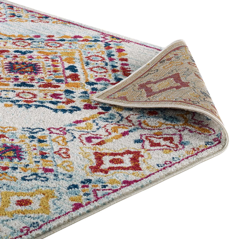 Entourage Khalida Distressed Floral Lattice Area Rug by Modway