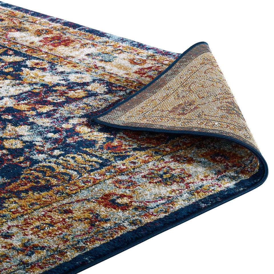 Entourage Jessa Distressed Vintage Floral Lattice Area Rug by Modway