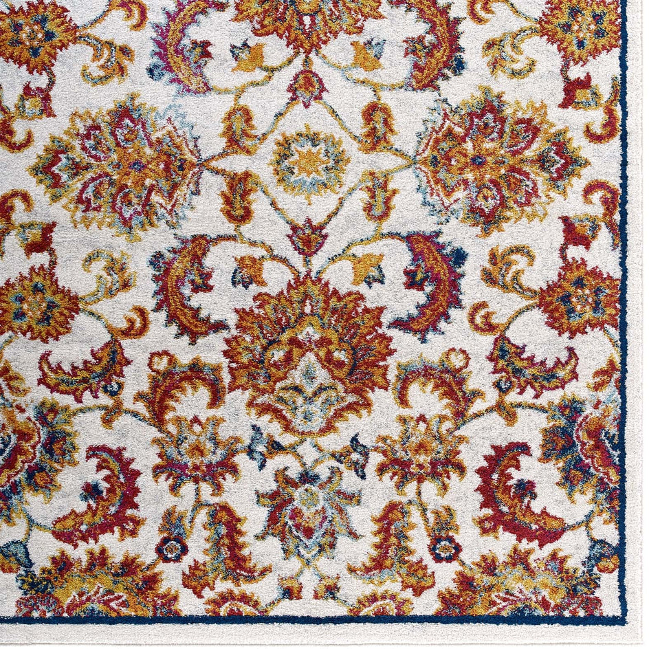 Entourage Azami Distressed Vintage Floral Lattice Area Rug by Modway