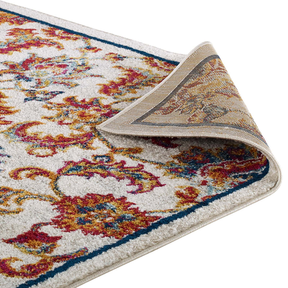 Entourage Azami Distressed Vintage Floral Lattice Area Rug by Modway