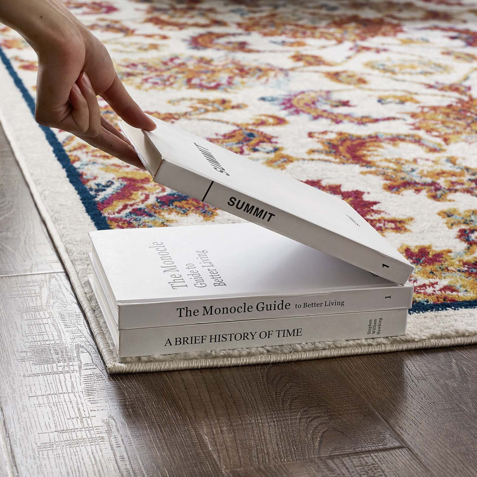 Entourage Azami Distressed Vintage Floral Lattice Area Rug by Modway