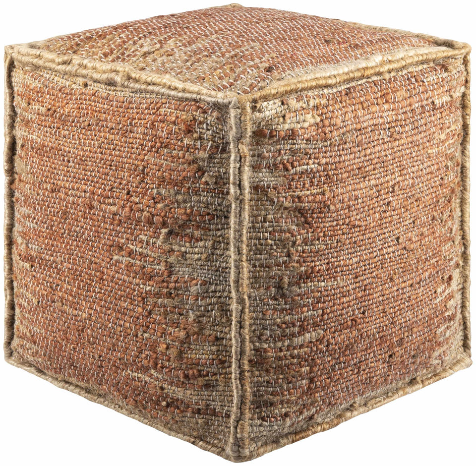 Rhuddlan Jute Rust Pouf
