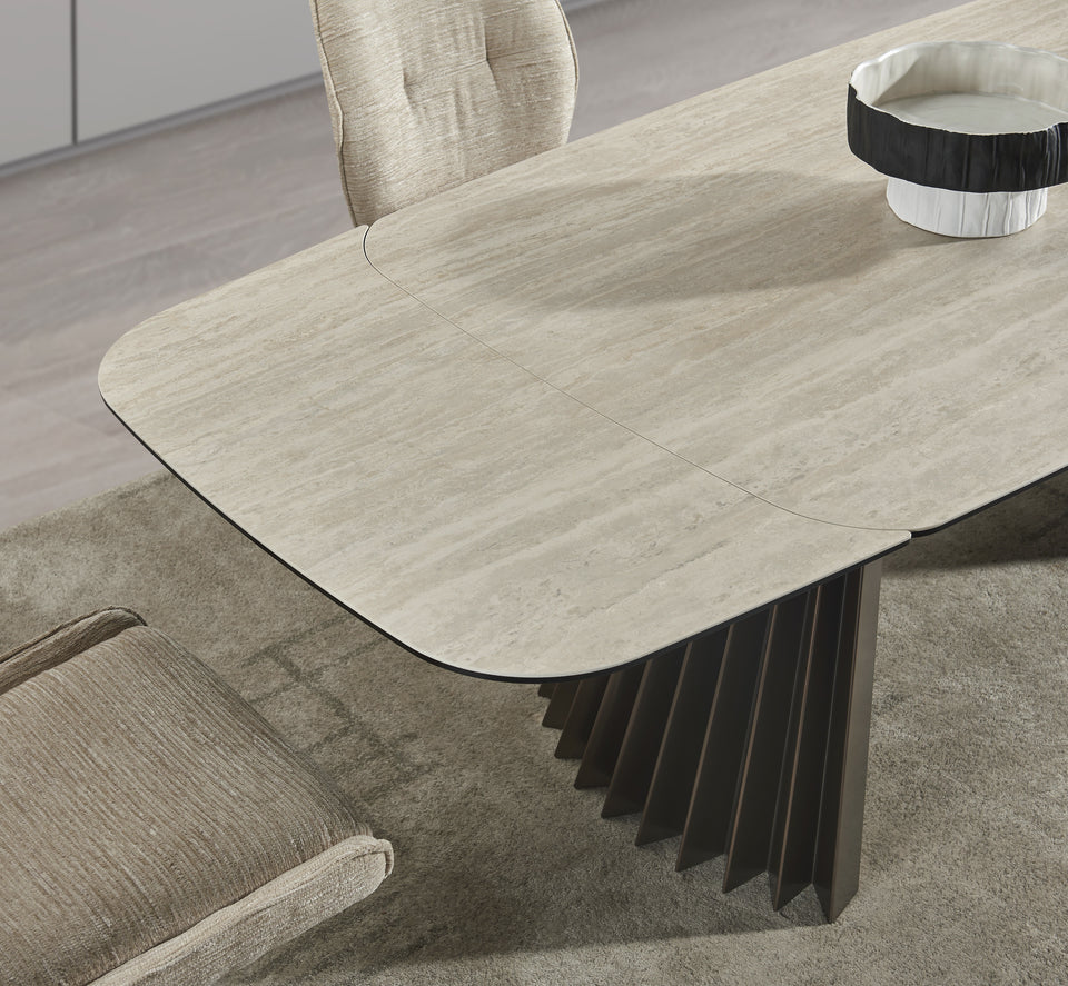 RH Warm Travertine Extension DT