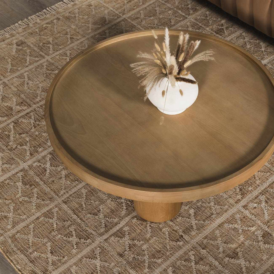 Rice Handcrafted Fringed Jute Carpet