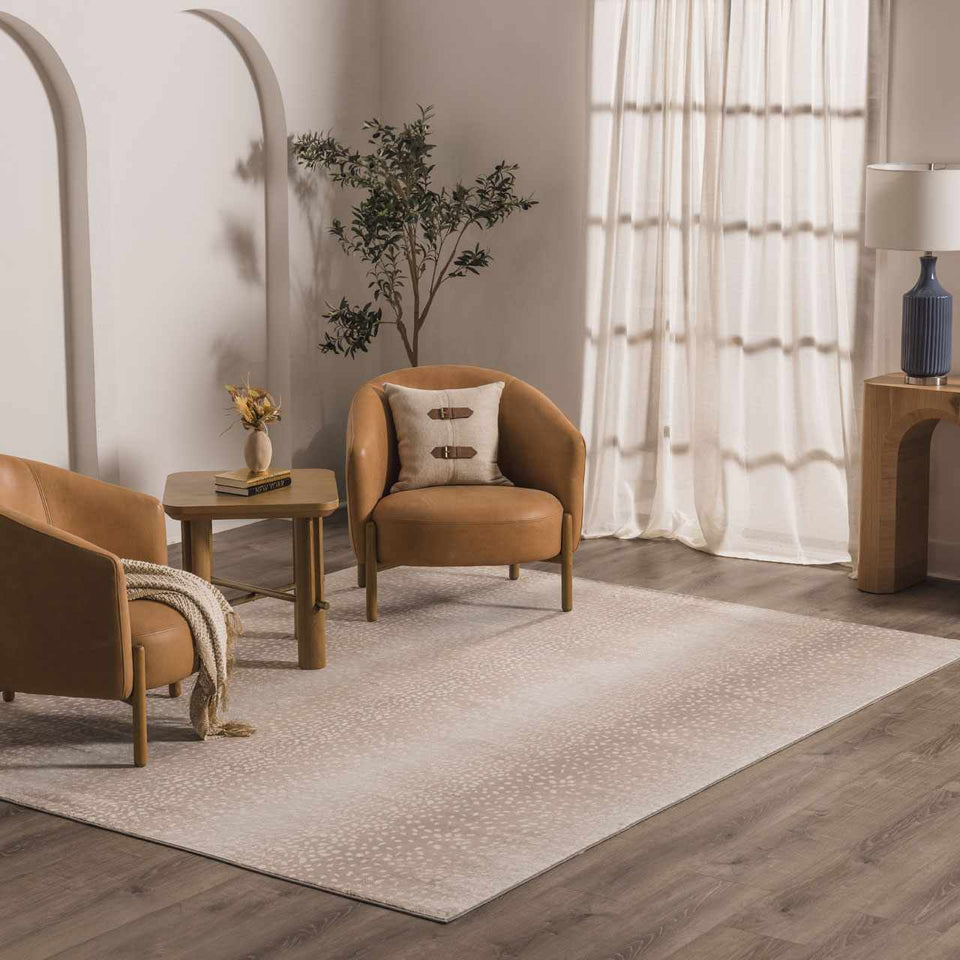 Pointblank Tan Leopard Print Rug