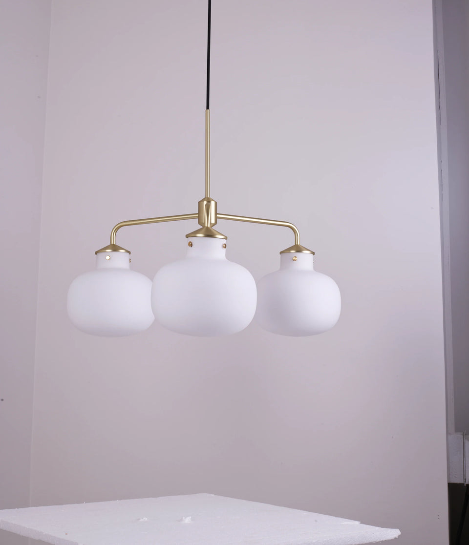 Modern Raito Opal Glass Chandelier