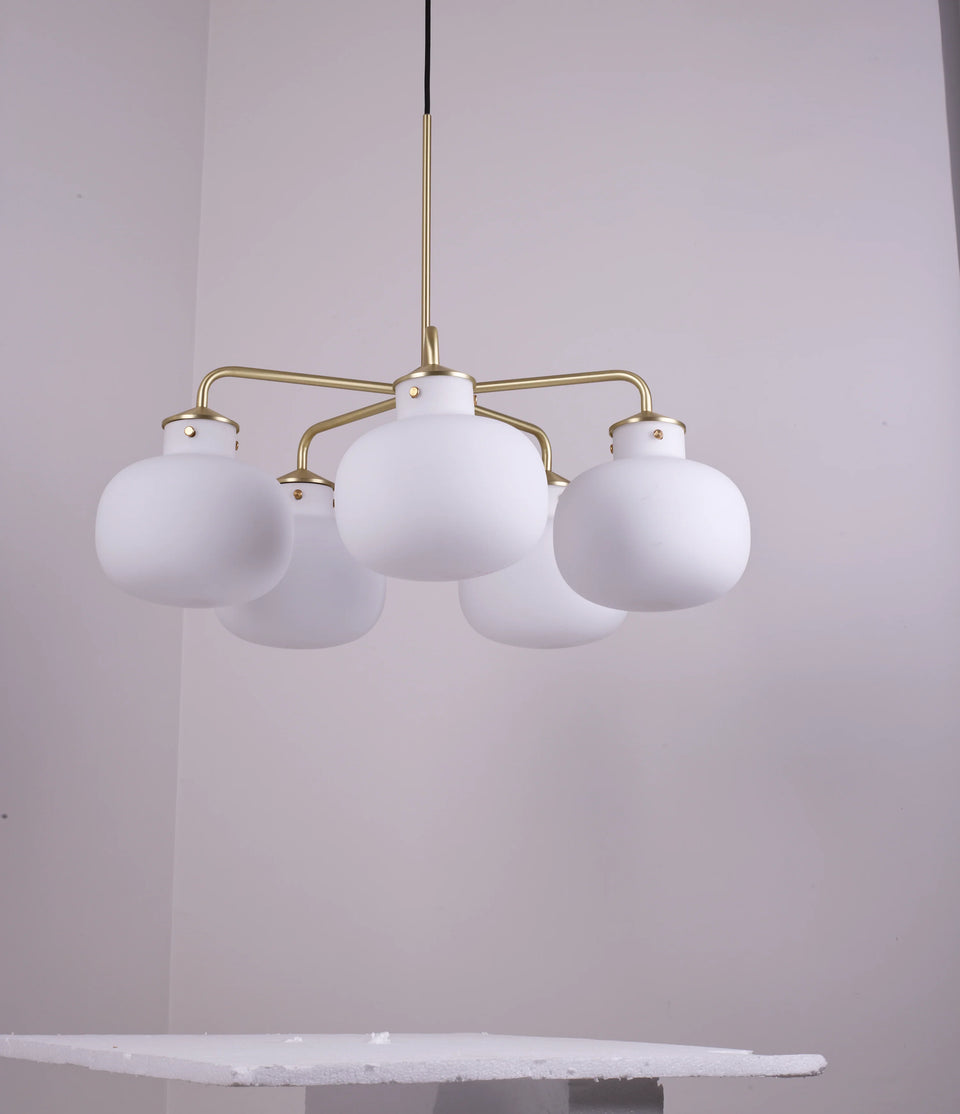 Modern Raito Opal Glass Chandelier
