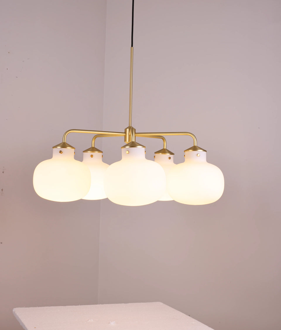Modern Raito Opal Glass Chandelier