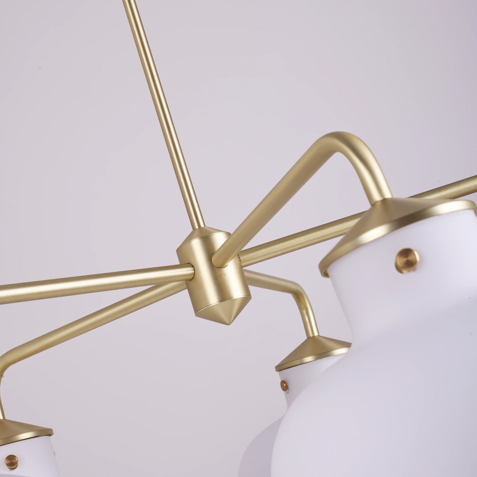 Modern Raito Opal Glass Chandelier