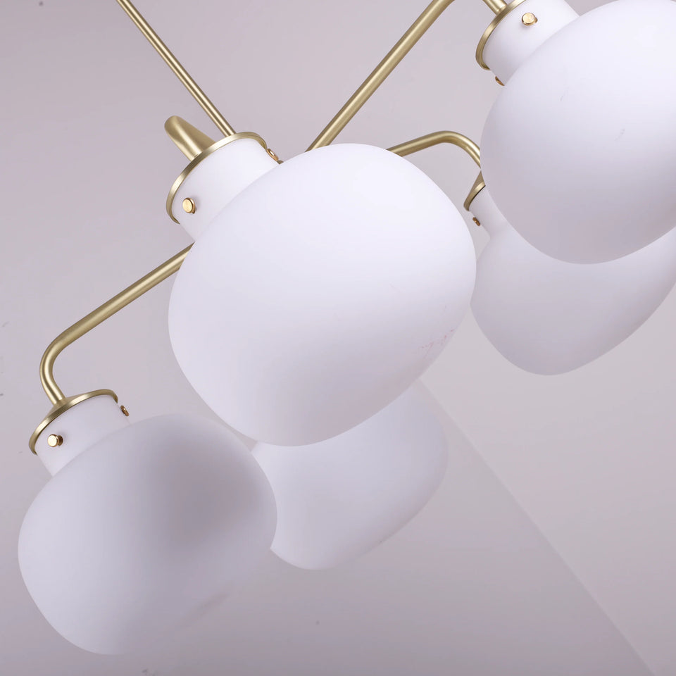 Modern Raito Opal Glass Chandelier
