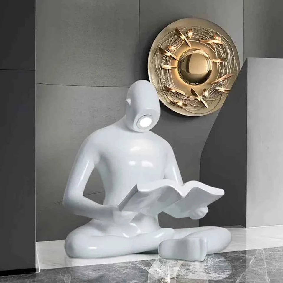 Reading Human Sculpture Floor Lamp