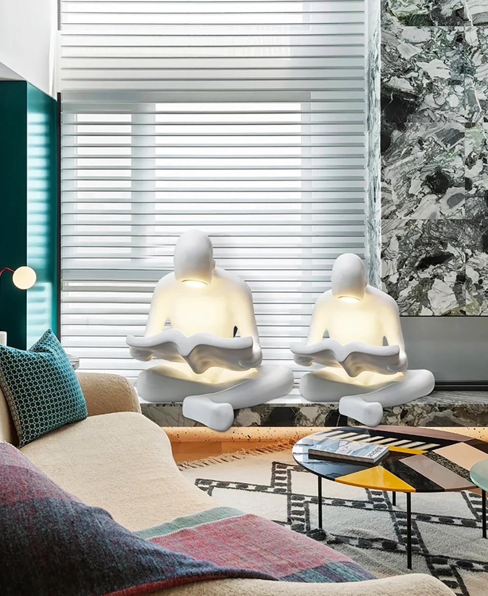 Reading Human Sculpture Floor Lamp