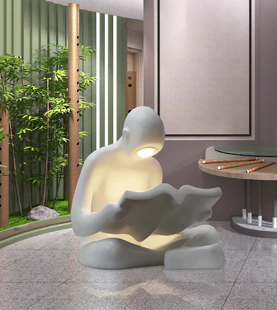 Reading Human Sculpture Floor Lamp