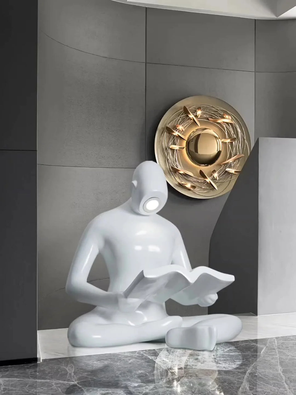 Reading Human Sculpture Floor Lamp