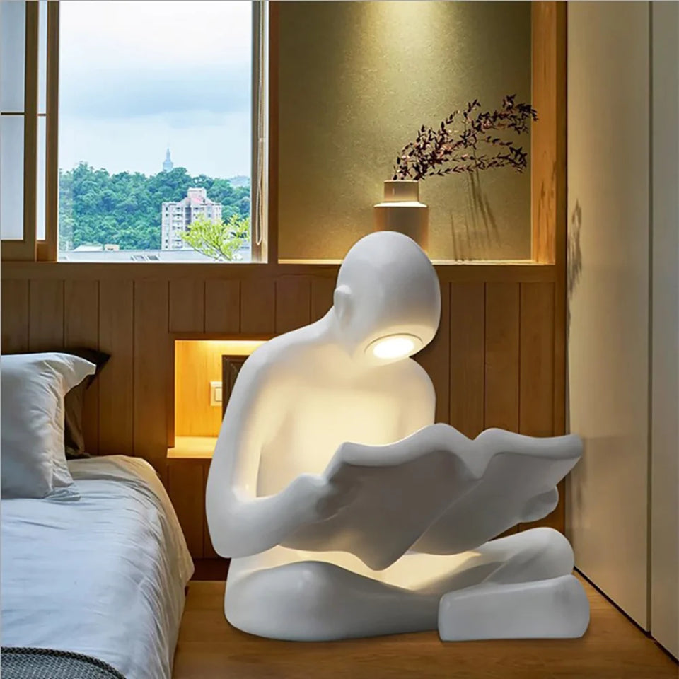 Reading Human Sculpture Floor Lamp