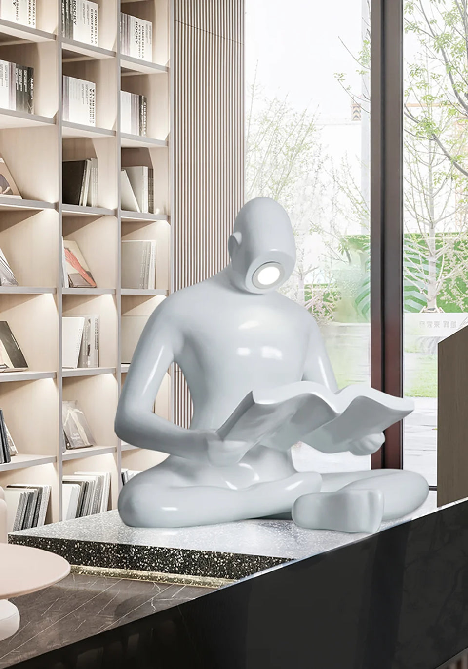 Reading Human Sculpture Floor Lamp