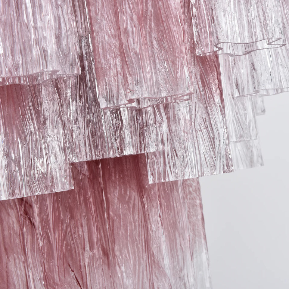 Cerise Pink Ombré Fluted Glass Chandelier