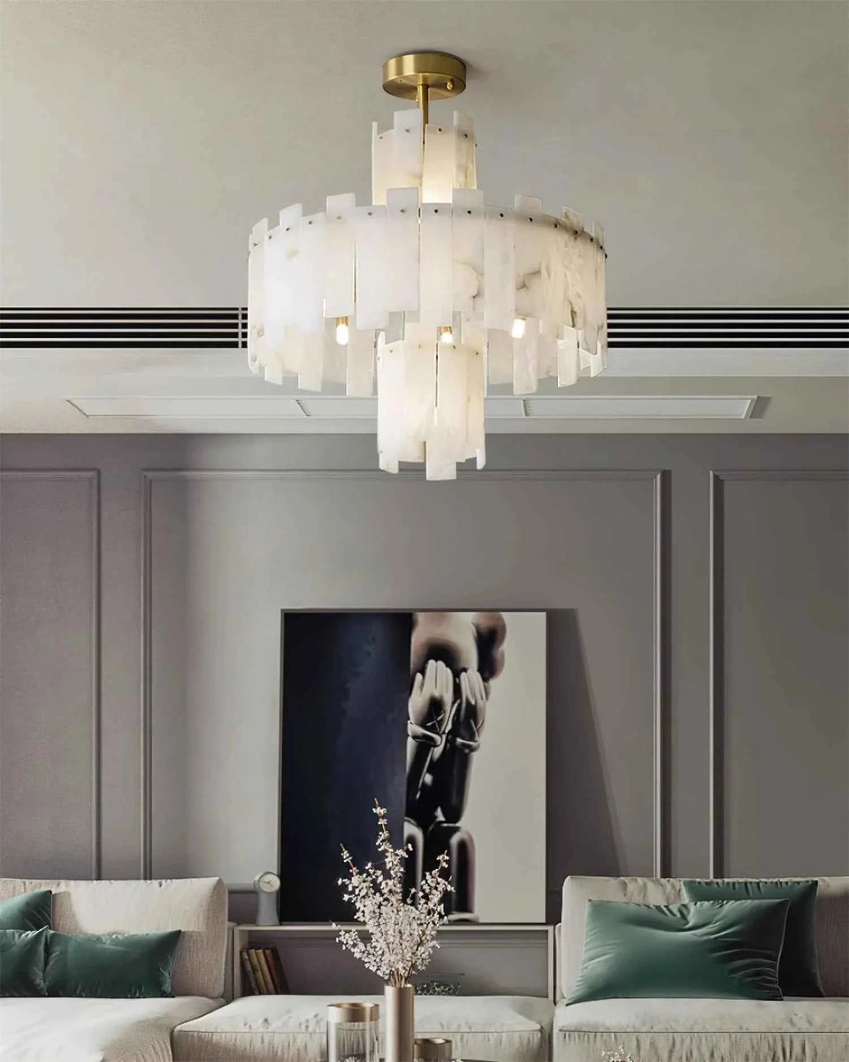 Regina White Alabaster Chandelier