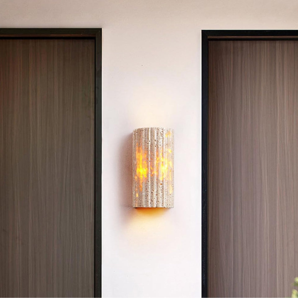 Travertine Outdoor Garden Wall Lamp