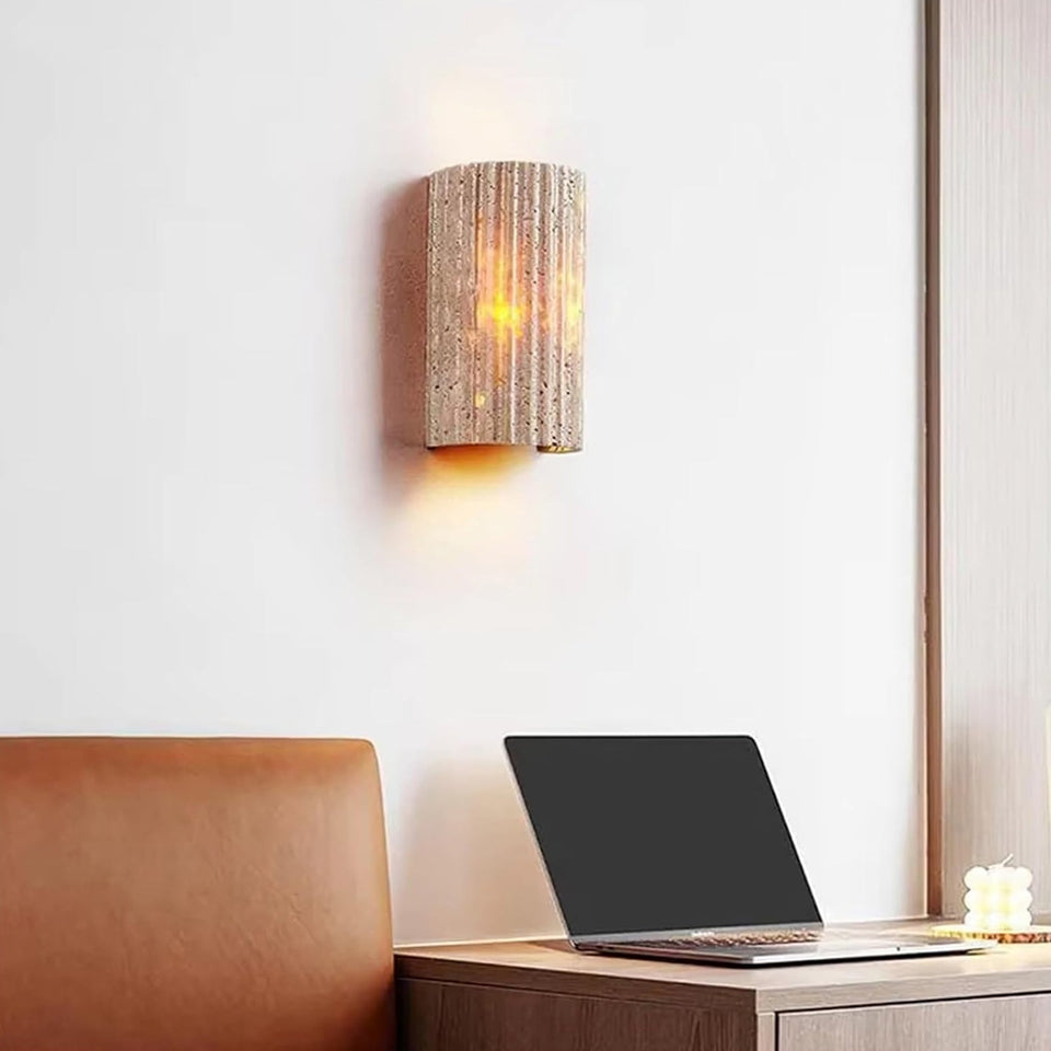 Travertine Outdoor Garden Wall Lamp