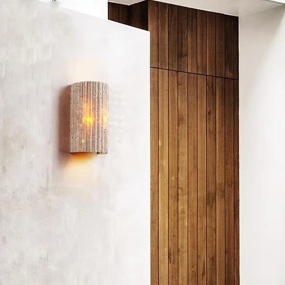 Travertine Outdoor Garden Wall Lamp