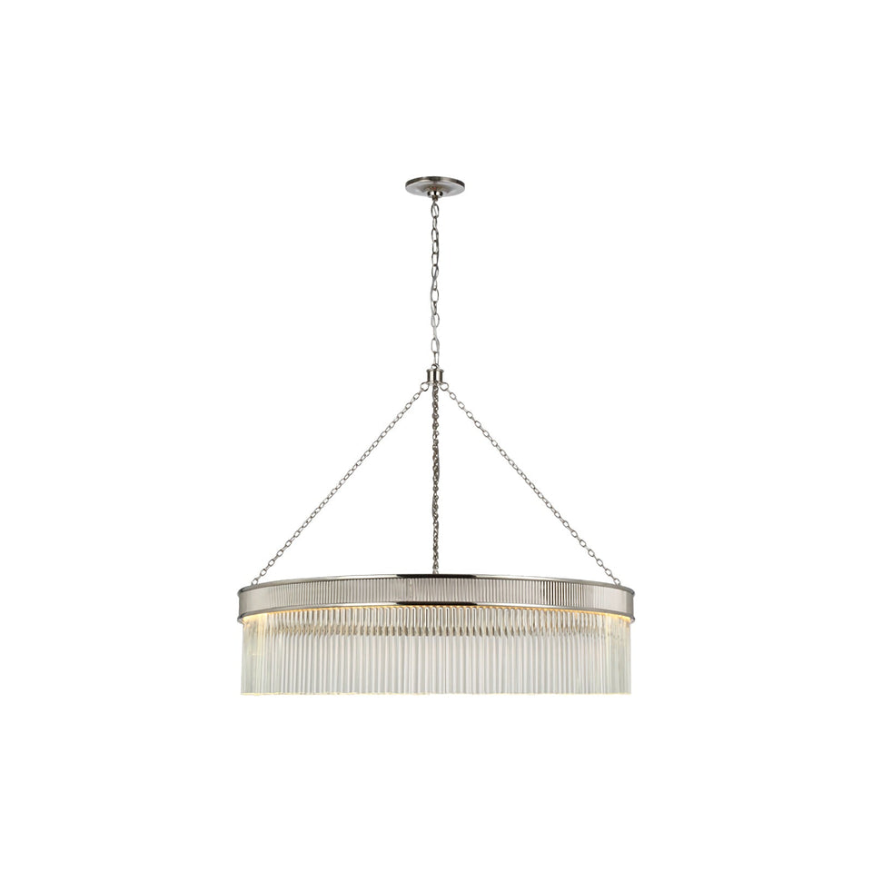 Ribbed Glass Ring Chandelier