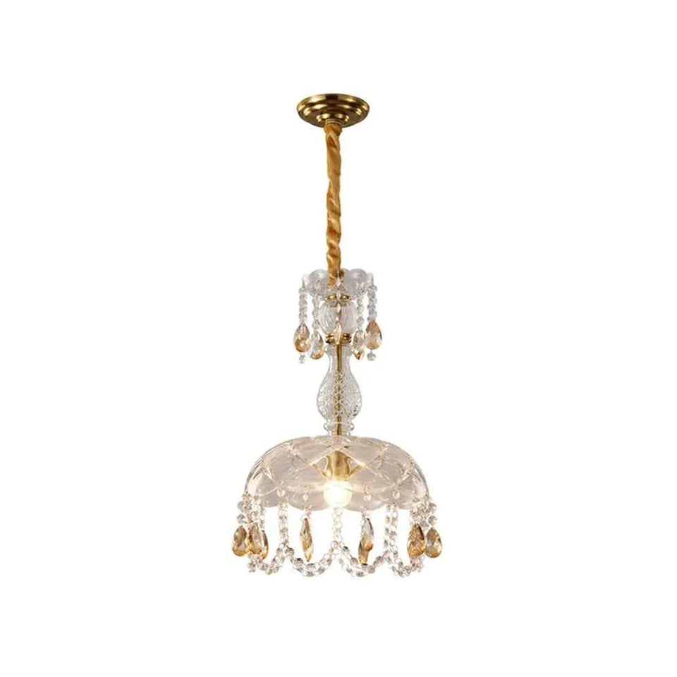Rondelle Crystal Flower Pendant Lamp