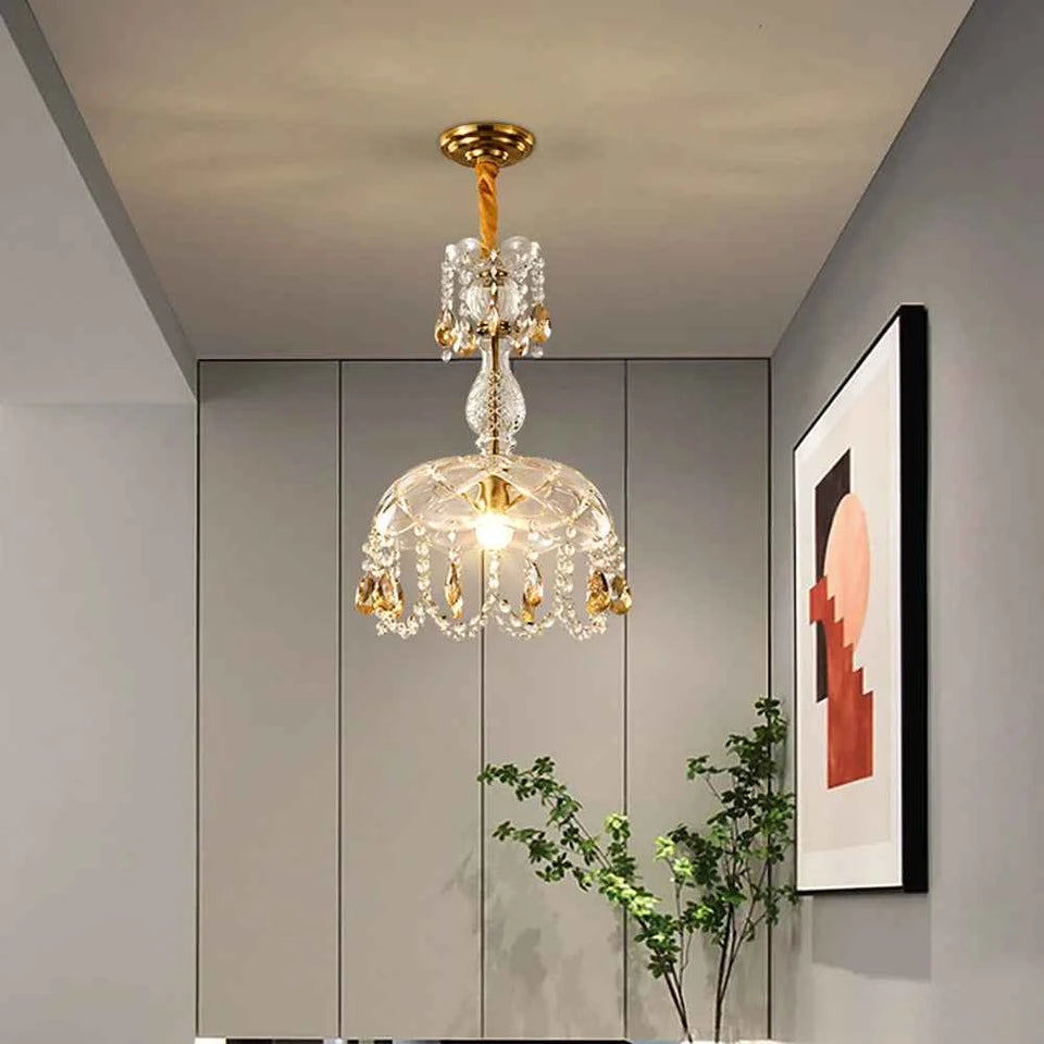 Rondelle Crystal Flower Pendant Lamp