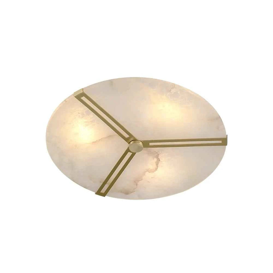 Round Copper Alabaster Ceiling Light