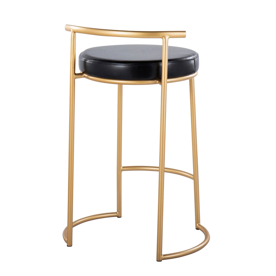 Round Fuji 26" Fixed-Height Counter Stool - Set of 2