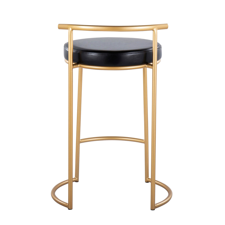 Round Fuji 26" Fixed-Height Counter Stool - Set of 2