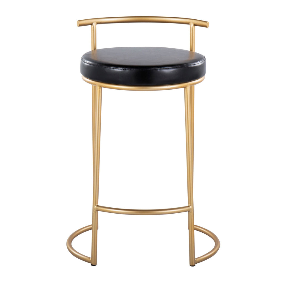 Round Fuji 26" Fixed-Height Counter Stool - Set of 2