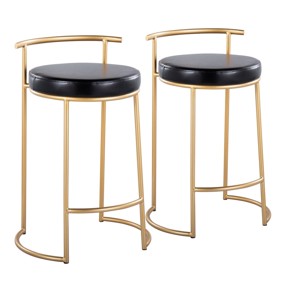 Round Fuji 26" Fixed-Height Counter Stool - Set of 2