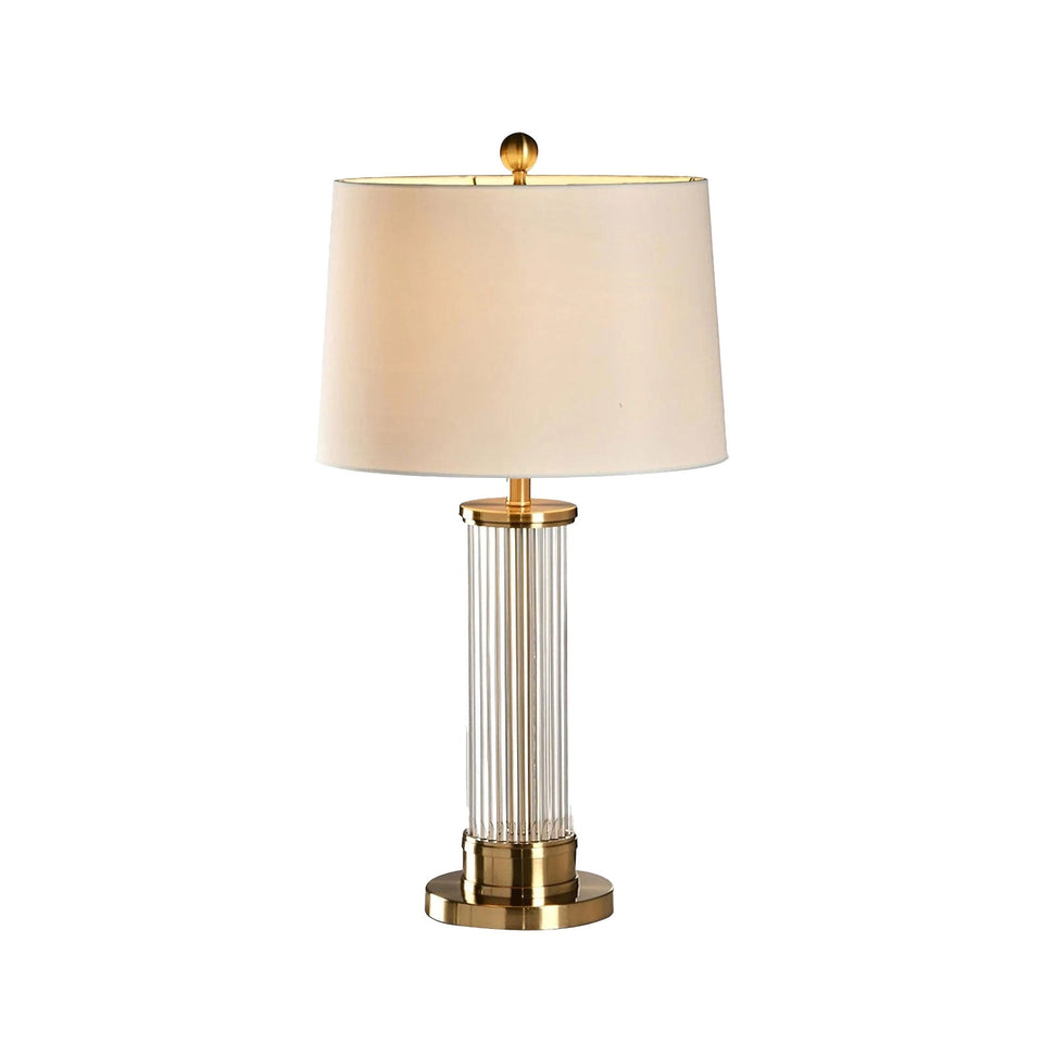 Round Metal Glass Table Lamp