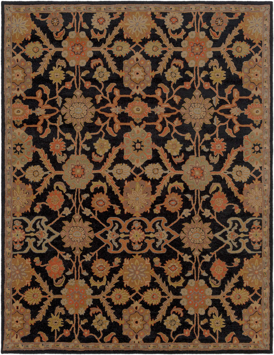 Salix Hand Tufted Black Wool Rug