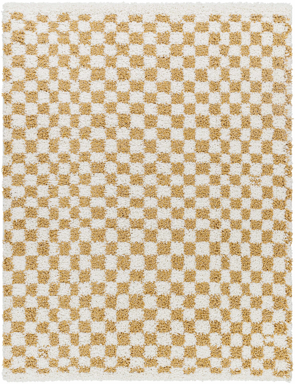 Kieu Mustard & Ivory Checkered Area Rug