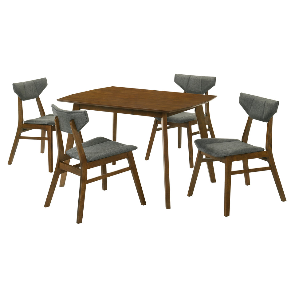 Amaris 5-Piece Walnut Dining Set