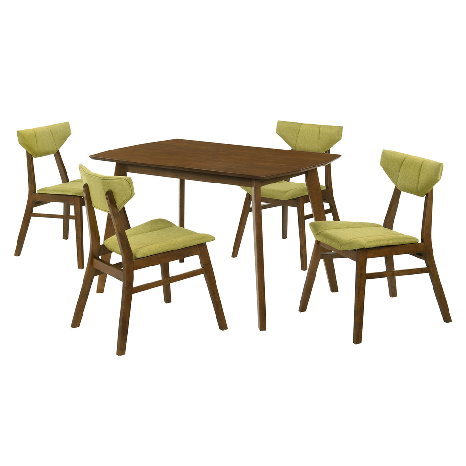 Amaris 5-Piece Walnut Dining Set