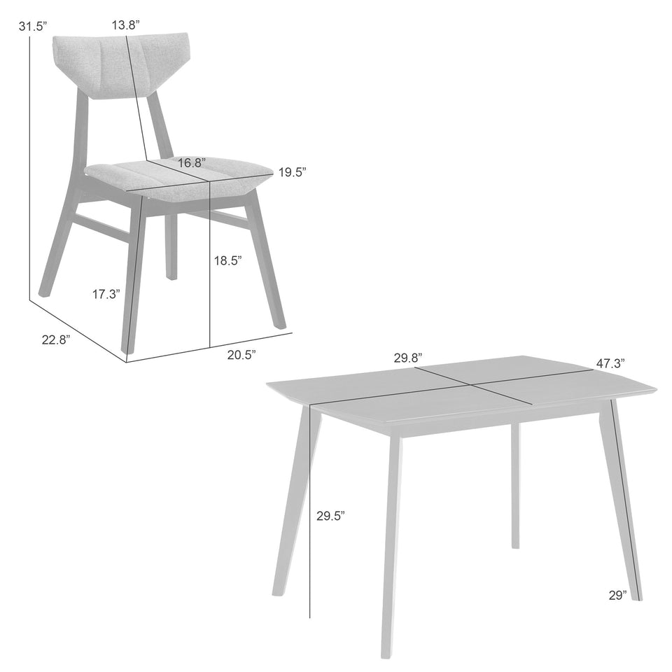Amaris 5-Piece Walnut Dining Set
