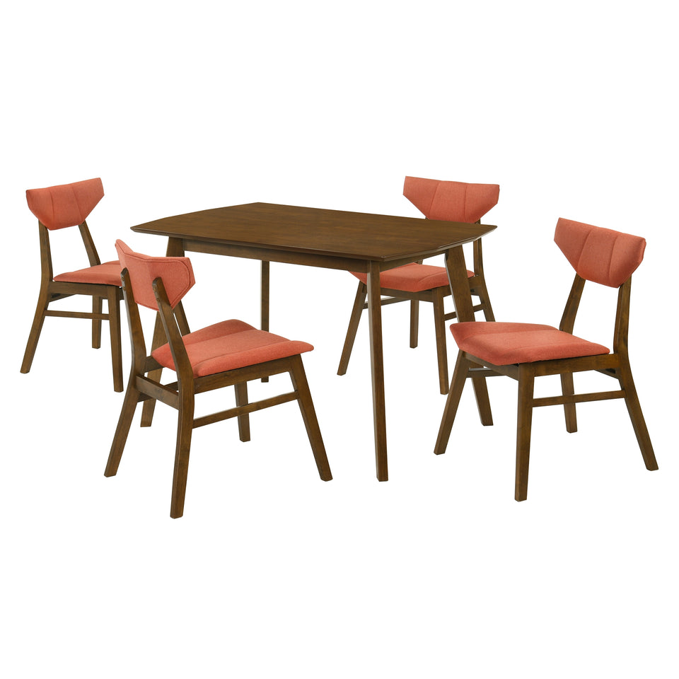 Amaris 5-Piece Walnut Dining Set