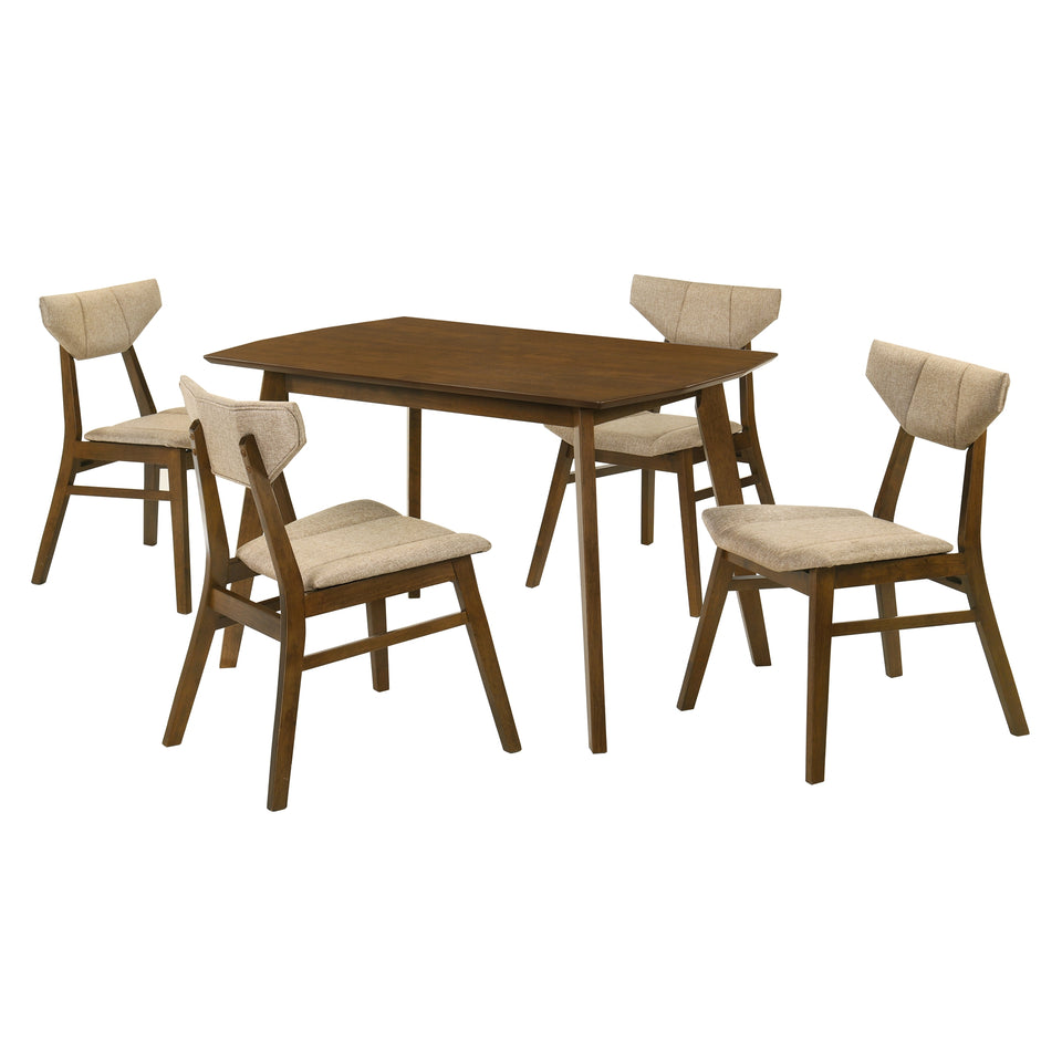 Amaris 5-Piece Walnut Dining Set