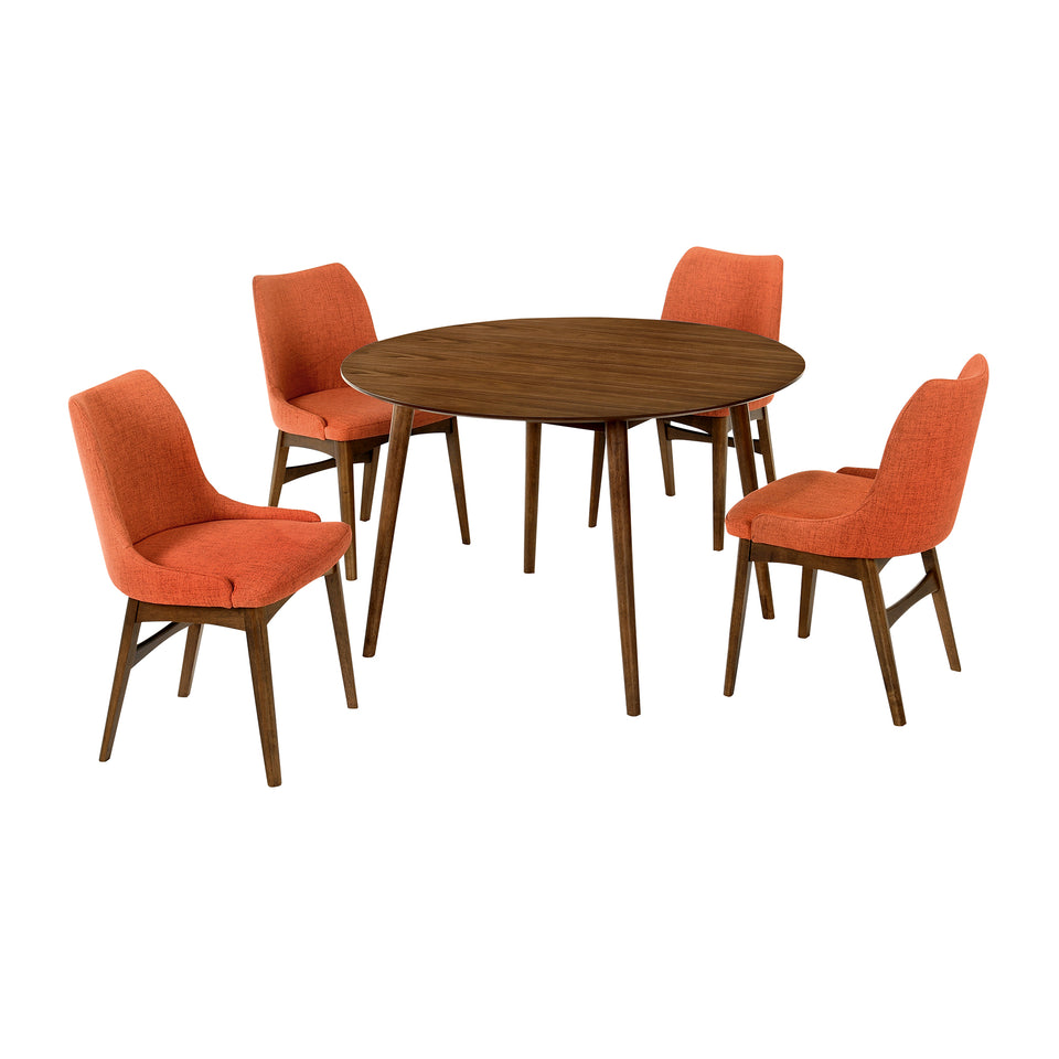 Arcadia and Azalea 48" 5 Piece Dining Set