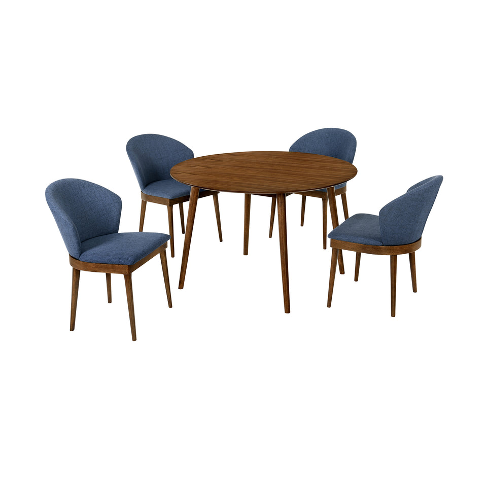Arcadia and Juno 48" 5 Piece Dining Set